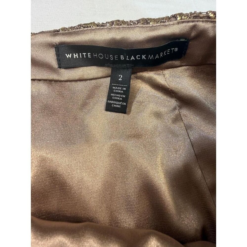 White-house-black-market Women's Brown and Gold Skirt - Picture 4 of 6